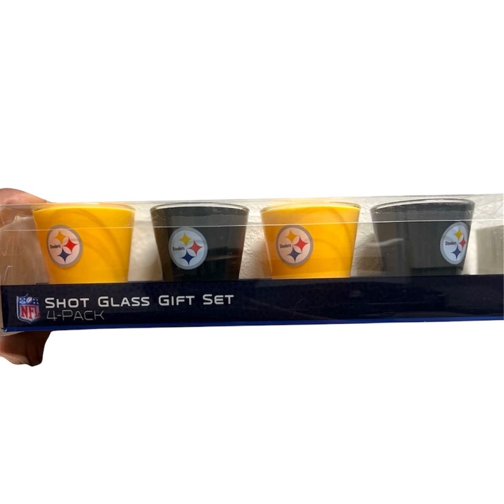 NFL Pittsburgh Steelers Shot Glass Gift Set- 4 Pack